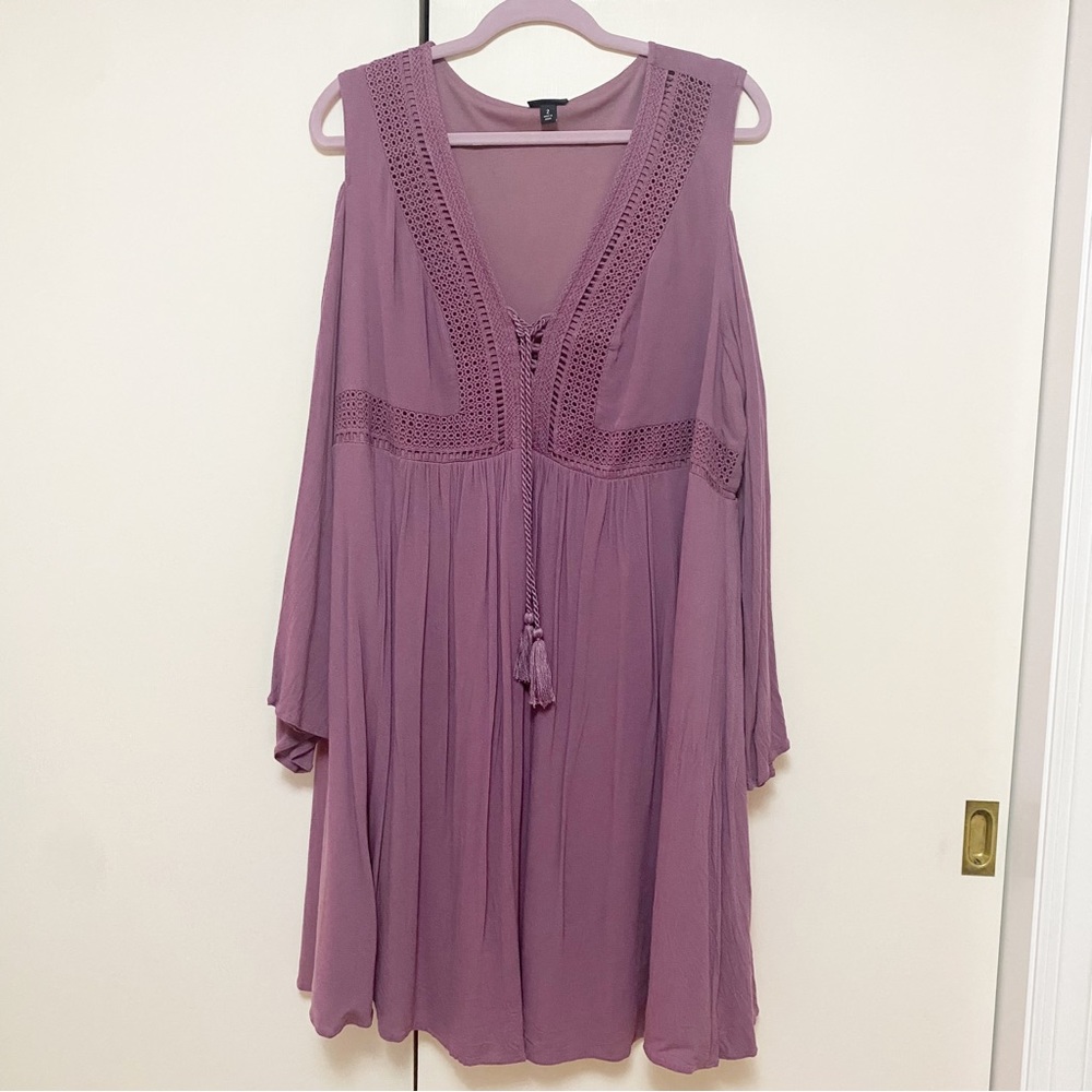 Torrid 2 Orchid Purple Lace Up Front Dress